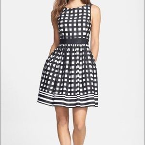 Black and White Eliza J Midi Dress With Pockets!